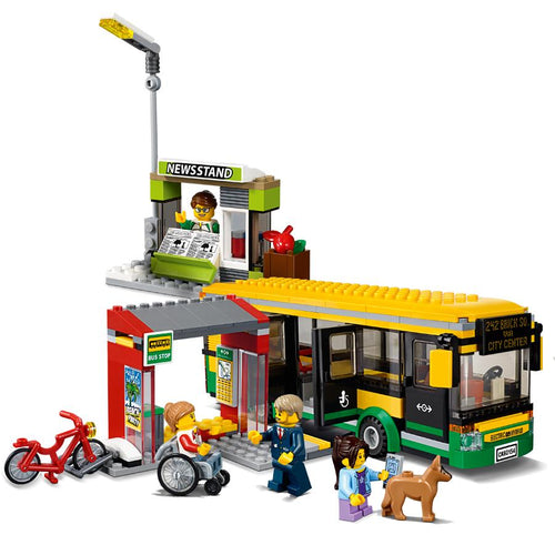 CITY Town Bus Station Building Blocks Sets Kits Bricks Kids Classic Model Toys Gift Kids Marvel Compatible Legoings