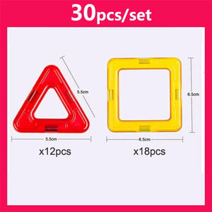 30pcs Big Size Magnetic Building Blocks Triangle Square Bricks Magnetic Designer Construction Set Educational Toys for Children