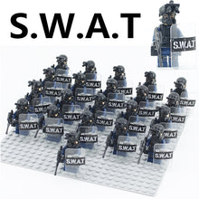 Load image into Gallery viewer, Single Sale Military Modern SWAT Figure Police with Shield Weapon Bricks building blocks set Model Toys for Children Legoing