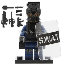 Load image into Gallery viewer, Single Sale Military Modern SWAT Figure Police with Shield Weapon Bricks building blocks set Model Toys for Children Legoing