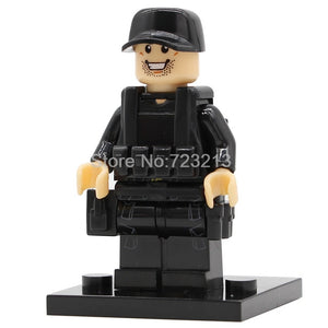 Single Sale Military Modern SWAT Figure Police with Shield Weapon Bricks building blocks set Model Toys for Children Legoing