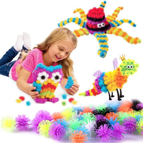 400/800Pcs Thorn Ball DIY Assembling Toys Magic Puffer Ball Children Creative Building Blocks Squeezed Educational Handmade Toy