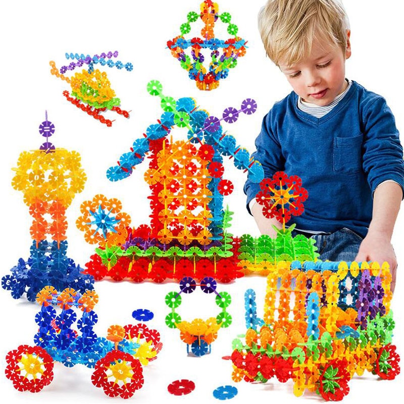 200pcs/lot Snow Snowflake Building Blocks Toy Baby Children Educational Toy DIY Assembling Bricks Kids Classic Toys