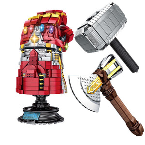 SY1398 SY1399 SY1400 Building Block Super Heroes Bricks Weapon Mjolnir Stormbreaker Infinity Gauntlet Figures Toys For Children