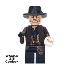 Load image into Gallery viewer, Classic Movie Cowboy Figure Set cow boys Tom Reese Doc Bender Trailhand Film Model Building Blocks kits Brick Toys for Children