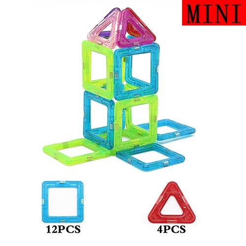 16PCS Mini Magnetic Building Blocks Enlighten Bricks DIY 3D Kids Magnetic Toys Construction Set Model Toys For Children