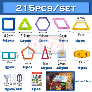 BD 215pcs Magnetic Designer Building Blocks Toys Magnetic Tiles Block Toy For Kids Educational Construction Stacking For Toddler