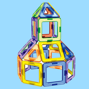 30PCS Triangle Square Magnetic Building Blocks 3D Stacking Bricks Building Construction Magnet Jigsaw Model Educational Toy