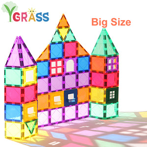 Magnetic Blocks Toys Children's Magnets Square Building Games Designer Constructor Tiles Bricks Model Educational Toys For Kids